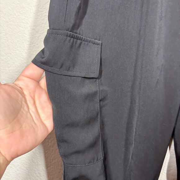 Superdown Womens Medium Ruched Ankle Drawstring Cargo Pants Black Pockets - Picture 5 of 8